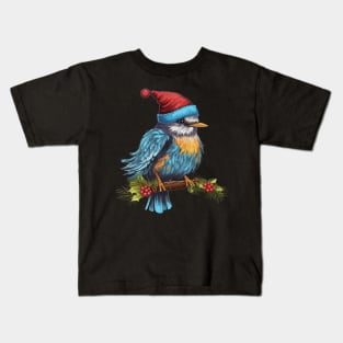 Eastern Bluebird Christmas Kids T-Shirt